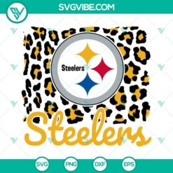 Pittsburgh Steelers logo in unique leopard pattern SVG download for fans, ideal for crafts and DIY projects.