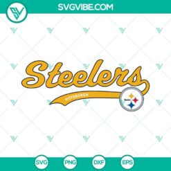 Pittsburgh Steelers SVG logo, downloadable in PNG, DXF, EPS formats for Cricut crafting. Iconic black and yellow team design.
