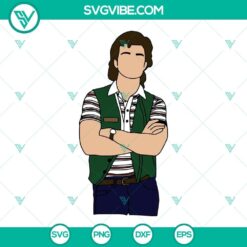Steve Harrington Stranger Things 4 cut files in SVG, PNG, DXF, and EPS formats for download. Perfect for fan art projects and crafts.