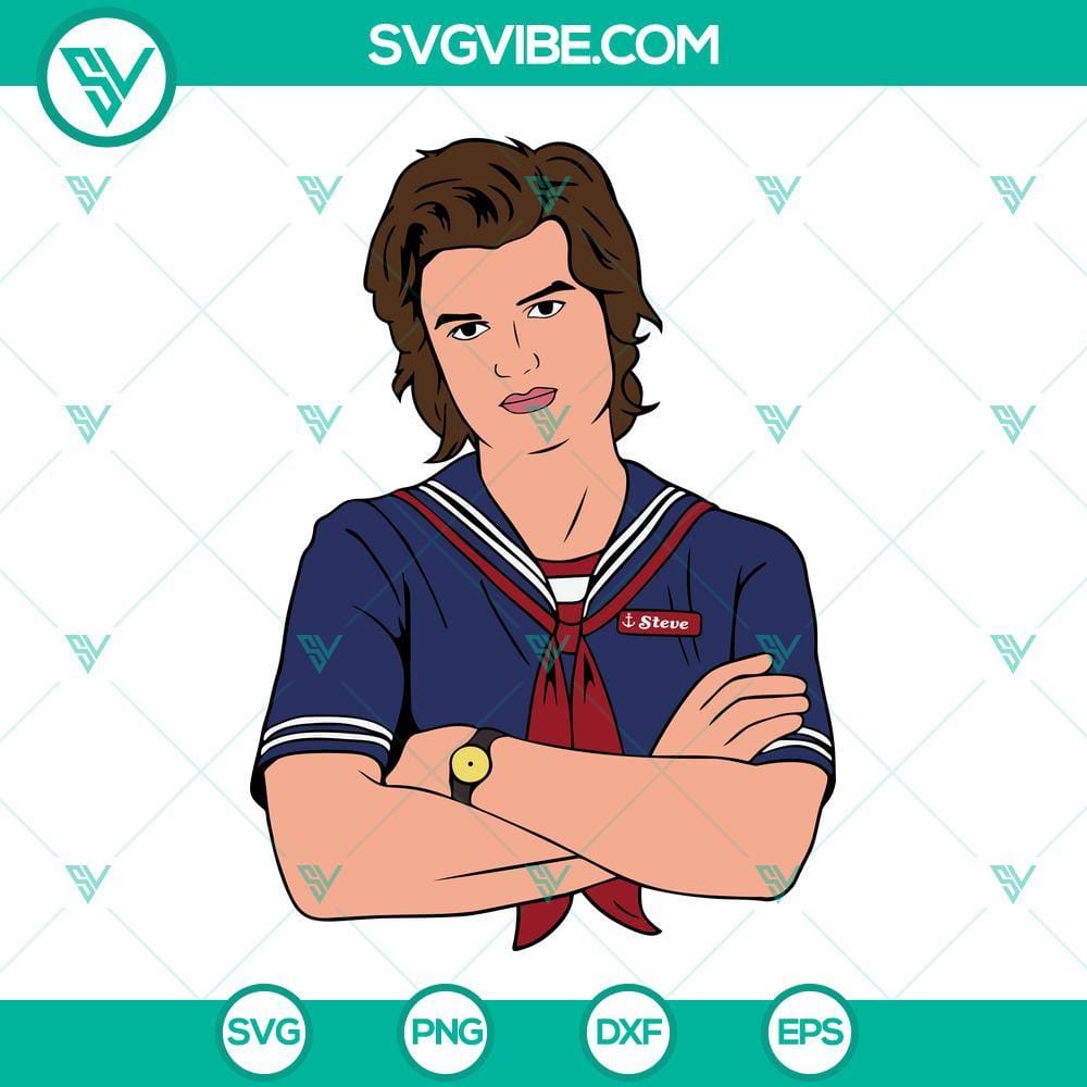 Steve Harrington Stranger Things SVG PNG DXF EPS Cut Files Steve Harrington Stranger Things SVG cut files with PNG, DXF, EPS formats. Ideal for crafting and Stranger Things fans.