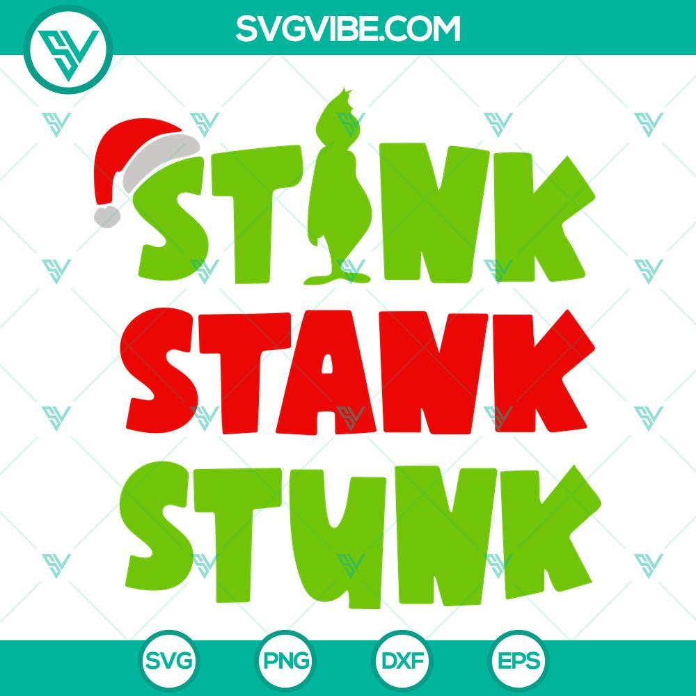 stink-stank-stunk-grinch-svg-christmas-grinch-svg-christmas-svg-vector-clipart-cricut-1-mockup.jpg Stink Stank Stunk Grinch SVG images, featuring Christmas Grinch design, perfect for holiday crafting projects.