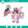 Disney Stitch and Angel 4th of July SVG download for patriotic Independence Day celebration, featuring cute characters in red, white, and blue.