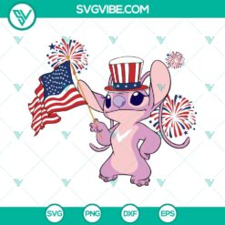 Stitch And Angel 4th Of July SVG Download, Disney Patriotic Independence