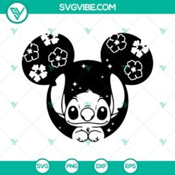 Stitch and Angel Mickey Ears SVG file bundle with Lilo and Stitch design, cute Disney SVG download for crafting.