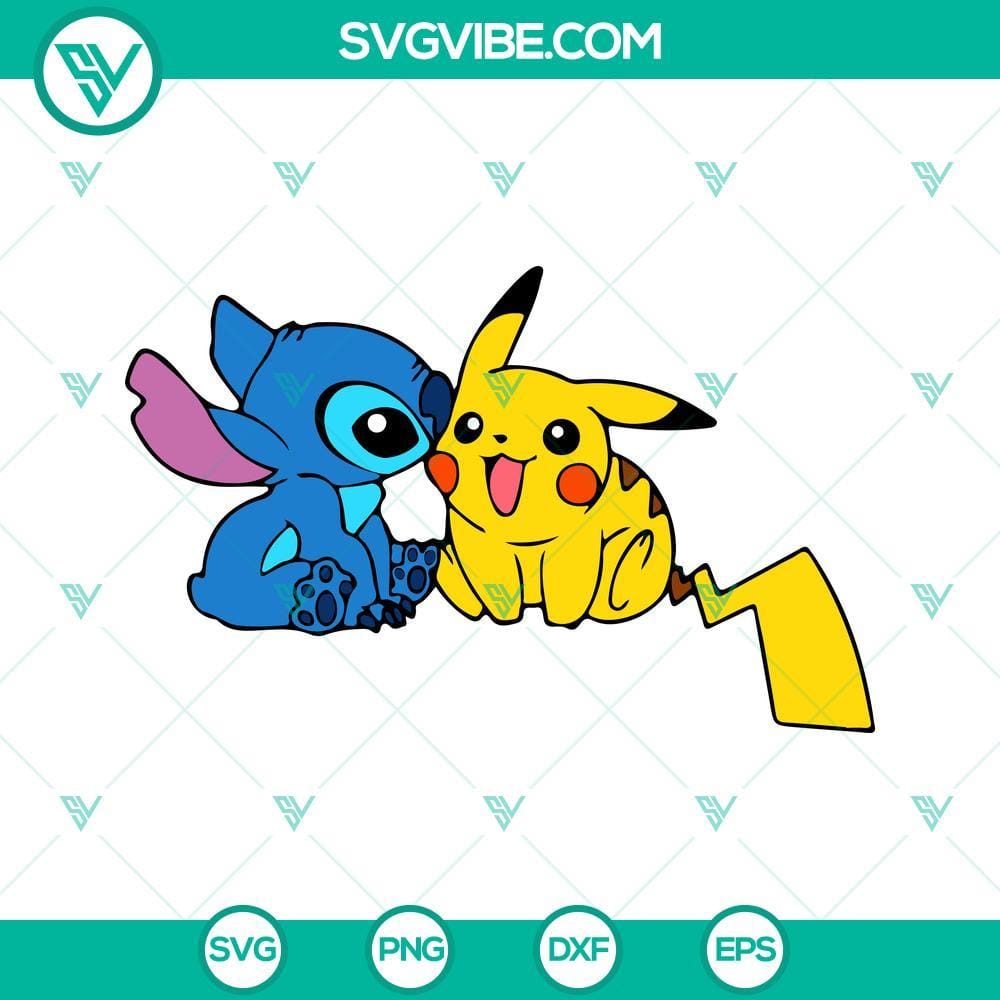 Stitch And Pikachu Friends SVG, Disney Stitch SVG, Pikachu SVG Stitch and Pikachu friends SVG images - Disney Stitch and Pikachu illustrations in SVG format.