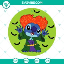 Stitch As Winifred Sanderson SVG bundle, Hocus Pocus character design for crafts, Halloween projects.