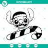 Stitch candy cane Christmas SVG design clipart with PNG, DXF, and EPS cut file formats. Great for holiday craft projects.