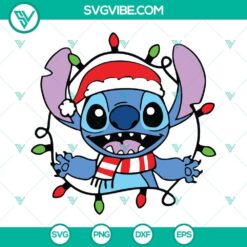Stitch Christmas SVG Images, Stitch Christmas Lights SVG Download Cut File