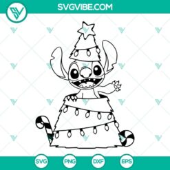 Christmas tree SVG cut file for Cricut silhouette, featuring stitch outline design for the holidays. Great for crafting projects.
