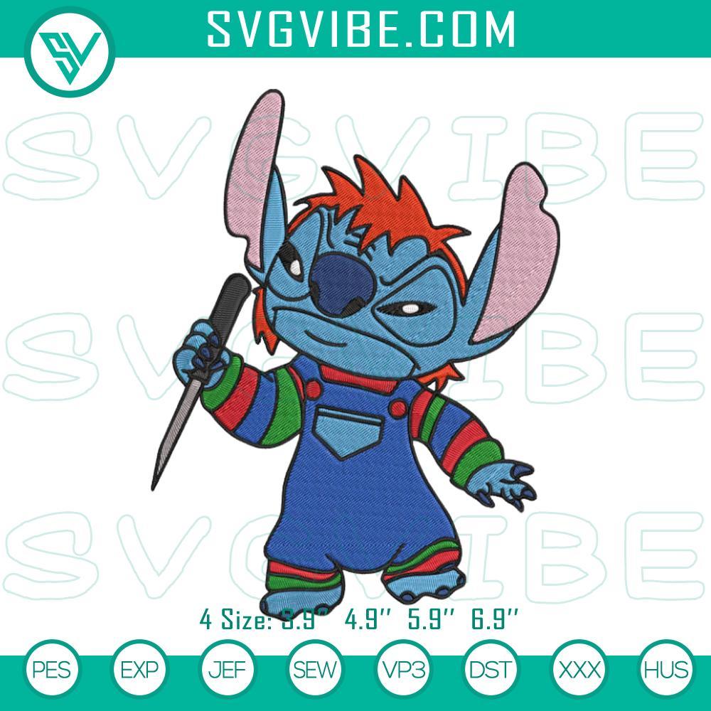 Stitch Chucky Embroidery Design, Stitch Doll Horror Embroidery File Chucky embroidery design featuring spooky Stitch doll, horror file for stitching.