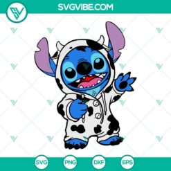 Stitch cow theme SVG clipart for digital cutting machines, in PNG, DXF, and EPS formats.