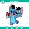 Stitch Cream, Snackgoal, Drinks and Foods SVG file with Disney characters in a colorful design for digital use.