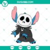 Stitch dressed as Jack Skellington SVG images, perfect for Halloween crafts and Disney fans.