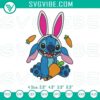 Stitch Easter embroidery file with bunny ears and carrot celebration theme design for crafting projects.