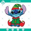 Stitch Elf SVG images for Christmas, digital download of Elf SVG file with festive design elements.