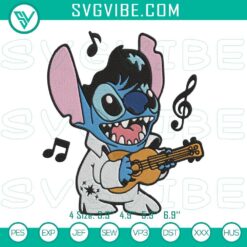 Elvis Presley playing guitar machine embroidery design, perfect for stitching.