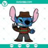 Stitch Freddy Krueger Halloween SVG design with intricate details for spooky crafting projects.