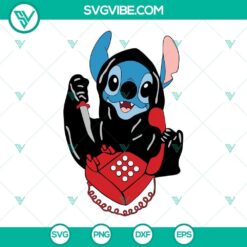 Stitch Ghostface Calling SVG Images, Scream SVG Files, Cute and Funny Stitch Ghost design perfect for Halloween and horror fans.