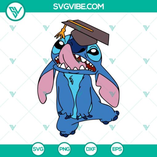 Stitch Graduation Cap SVG - Funny Stitch graduation design for crafting projects, SVG download.