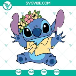 Stitch Hawaii SVG design for Cricut and Silhouette featuring vector clipart in DXF, EPS, PNG formats.