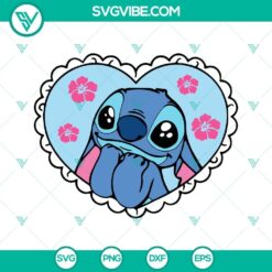 Heart-shaped hibiscus flowers SVG files inspired by Lilo and Stitch, in a cute design. Perfect for crafts and digital projects.