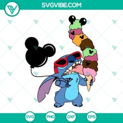 Stitch ice cream and Disney snacks SVG download for vacation, Disney food SVG images for crafters.