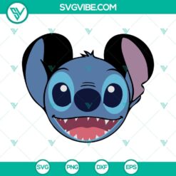 Stitch Mickey Head SVG files with Mouse Ears design in PNG, DXF, EPS formats - digital download for crafting.