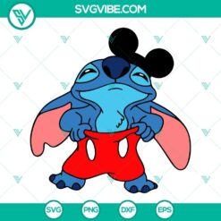 Stitch Mickey Mouse and Lilo And Stitch SVG images, funny Disney characters in one design. Ideal for crafts and Disney fans.