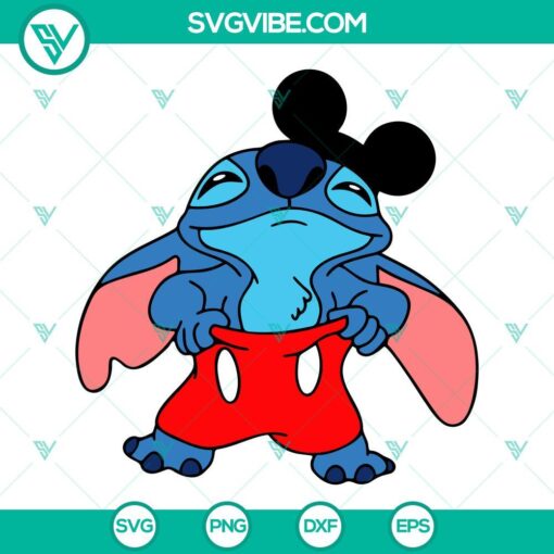 Stitch Mickey Mouse and Lilo And Stitch SVG images, funny Disney characters in one design. Ideal for crafts and Disney fans.