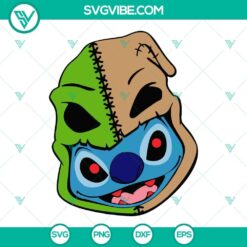 Stitch Oogie Boogie Head SVG file featuring Oogie Boogie and Stitch Halloween design. Perfect for crafting projects.