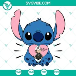 Stitch Peso Pluma Heart SVG Files, Cute Peso Pluma design with SVG, PNG, DXF, and EPS formats for crafts and projects.