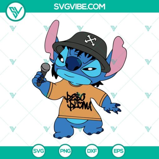 Stitch Peso Pluma SVG file of Regional Mexican Disney Stitch for cute digital download.