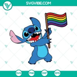Stitch Pride LGBTQ SVG featuring rainbow colors and pride-themed design, perfect for Pride celebrations and digital projects.