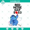 Red Nose Day 2023 Stitch SVG PNG DXF EPS digital files for download. Cute red nose charity design.