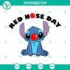 Stitch Red Nose Day SVG design for fundraising, featuring funny red nose image in PNG format.