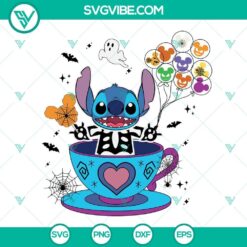 Stitch Skeleton Coffee Jack Skellington Balloon SVG Download featuring a unique design for Halloween and coffee lovers.