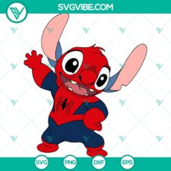 Spiderman superhero SVG design for Cricut, featuring stitch style, in PNG, EPS, and DXF file formats.