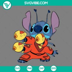 Stitch Space Fighter and Lilo SVG design in PNG, EPS, and DXF formats for digital crafting projects.