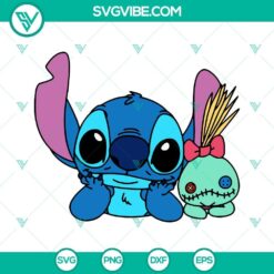 Stitch and Scrump digital design file for Cricut, featuring SVG, PNG, DXF, and EPS formats. Ideal for Lilo and Stitch fans.
