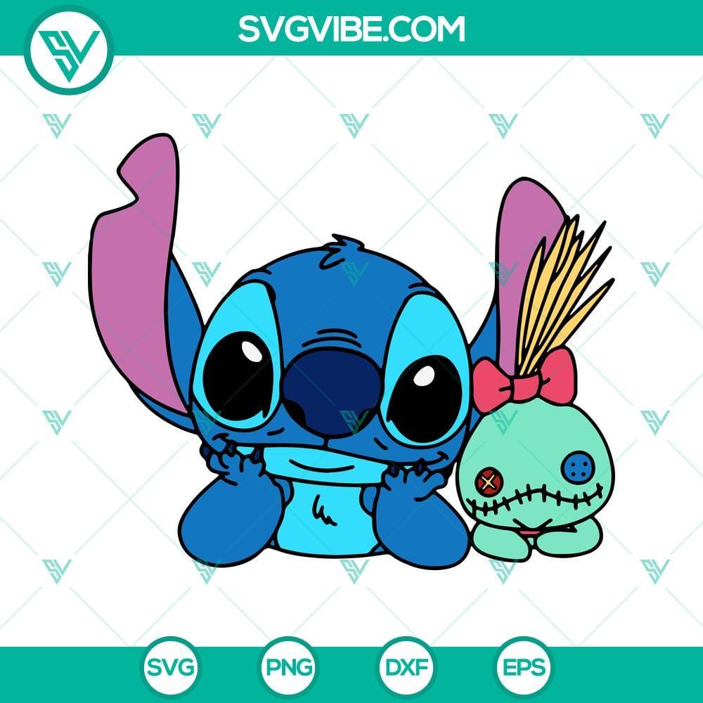 Stitch SVG PNG DXF EPS, Scrump Lilo And Stitch SVG Cricut Silhouette Stitch and Scrump digital design file for Cricut, featuring SVG, PNG, DXF, and EPS formats. Ideal for Lilo and Stitch fans.
