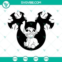 Stitch-themed Mouse Ears SVG file with PNG, DXF, EPS formats for crafting projects. Perfect for Disney fans.
