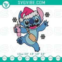 Christmas embroidery design for holiday tumbler. Stitch tumbler embroidery file with festive holiday theme.