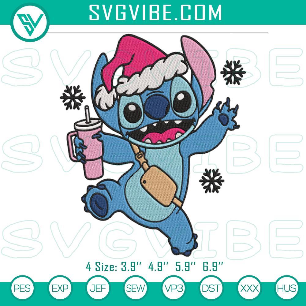 Stitch Tumbler Christmas Embroidery Design Files Christmas embroidery design for holiday tumbler. Stitch tumbler embroidery file with festive holiday theme.