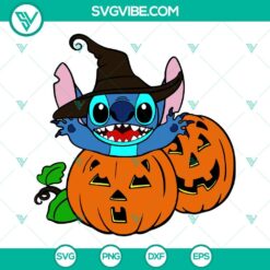 Disney Stitch Halloween Pumpkin SVG files for crafting, featuring cute Stitch character with a Halloween pumpkin, perfect for Halloween projects.