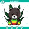 Stoned bear SVG design with joint, teddy bear smoking concept, blunt smoke theme for digital use.