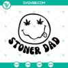 Stoner Dad Smiley SVG with Melting Face Marijuana design and Weed Leaf Eyes. Perfect for enthusiasts.
