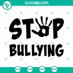 Stop Bullying SVG design with Anti Bullying and Unity Day themes, suitable for download as SVG files.
