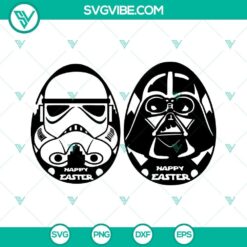 Storm Trooper Darth Vader Easter Egg SVG File for Star Wars Happy Easter celebration.