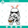 Stormtrooper Easter Bunny and Easter Egg Basket SVG images in an Easter Star design, ready for download. Perfect for Easter projects.