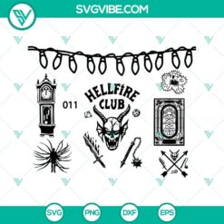 Stranger Things 4 SVG Download Bundle, Hellfire Club SVG Files, Vecna SVG Images PNG